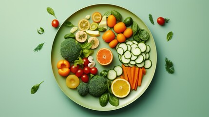Healthy Food on A Plate. Diet, Dieting, Healthy Life Concept

