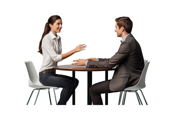 Obraz premium Smiling_female_executive_making_successful_deal