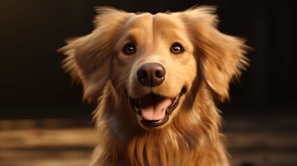 cute young golden retriever dog