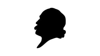 Theodor Fontane, black isolated silhouette