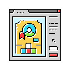 user interface design game color icon vector. user interface design game sign. isolated symbol illustration
