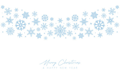 vector merry christmas and happy new year with snowflakes winter season background design