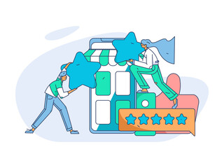 Business People Flat Vector Concept Operation Hand Drawn Illustration
