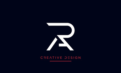 Alphabet letters RA or AR logo monogram