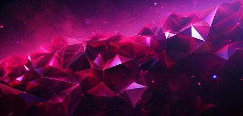 Magenta triangles intertwining in a cosmic ballet, creating a dazzling spectacle of abstract geometrical beauty. - obrazy, fototapety, plakaty