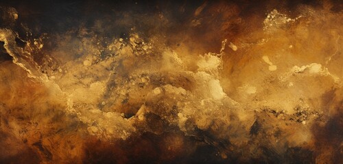 Obscure gold grunge backdrop with abstract grime. Grunge Background. - obrazy, fototapety, plakaty