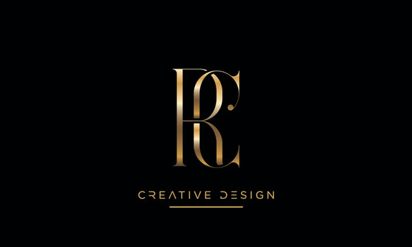 Alphabet letters RC or CR logo monogram