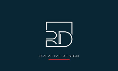 Fototapeta premium RD or DR Alphabet letters logo monogram