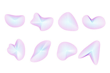 Dynamic amorphous organic shapes, fluid forms set. Vector element for design.