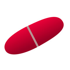 Isolated vector of medicine in the form of red caplets on a white background