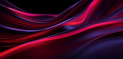 Cascading crimson neon lines intertwine in a mesmerizing abstract pattern against a dark...