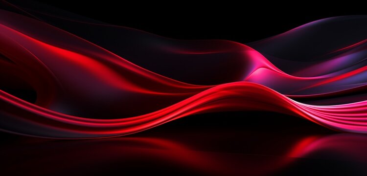 Cascading crimson neon lines intertwine in a mesmerizing abstract pattern against a dark background, creating a vibrant Product Display Scene. © Lucifer