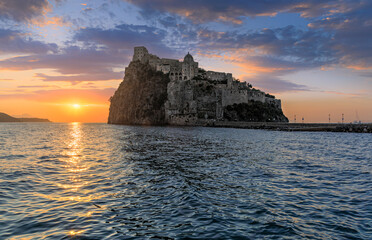 Sunrise view of Ischia, italy. - obrazy, fototapety, plakaty