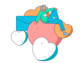 Happy Valentine's Day flat character vector concept business hand drawn illustration
