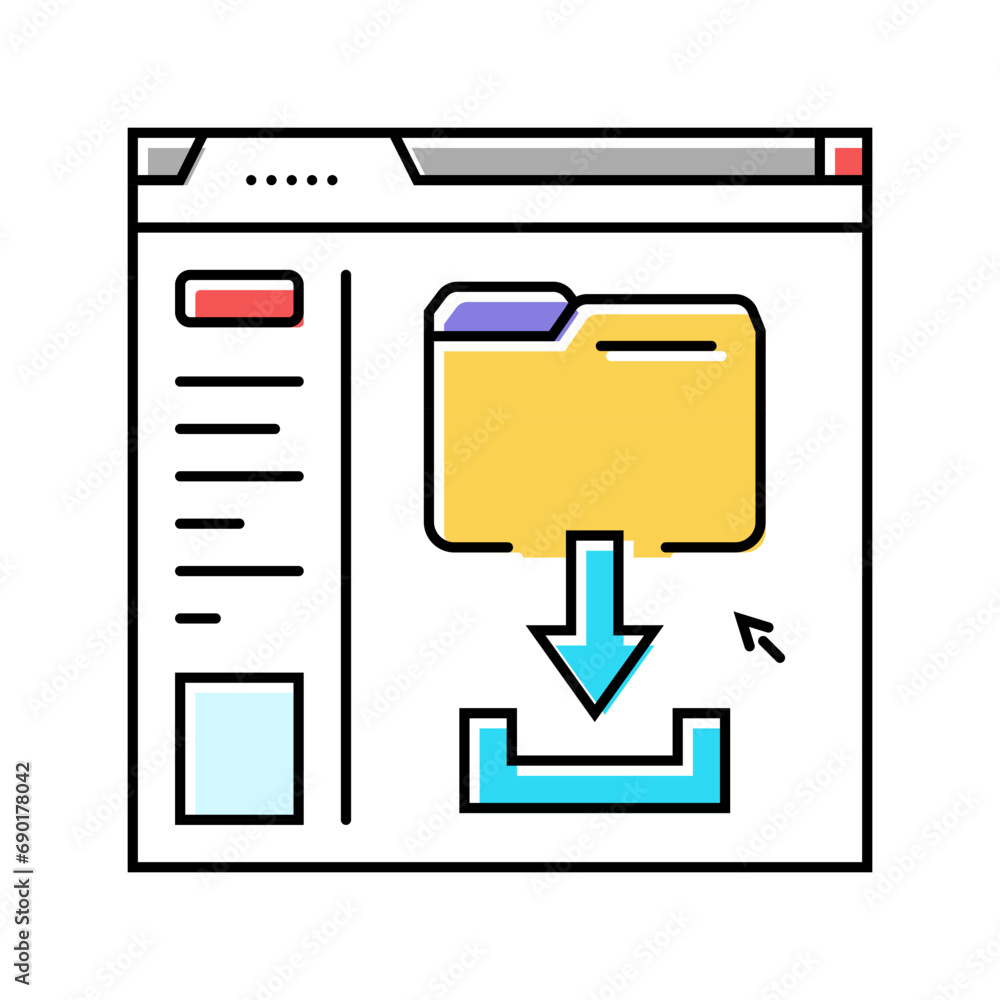 Poster homework submission online learning platform color icon vector. homework submission online learning 