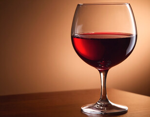 Glass of red wine, close-up, copy space