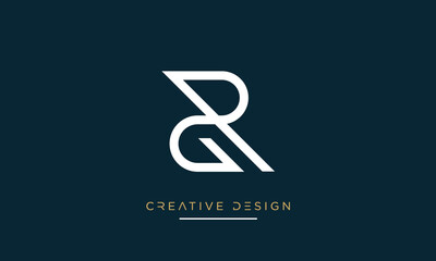 Alphabet letters RG or GR logo monogram