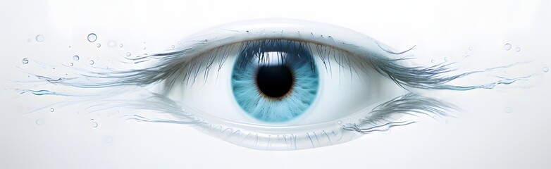 blue eye close up isolated on white background