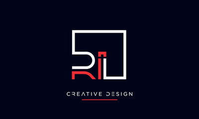 Alphabet letters RI or IR logo monogram