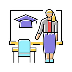 classroom management primary school color icon vector. classroom management primary school sign. isolated symbol illustration