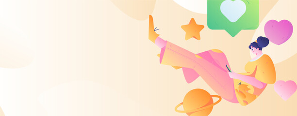 Happy Valentine's Day flat character vector concept business hand drawn illustration
