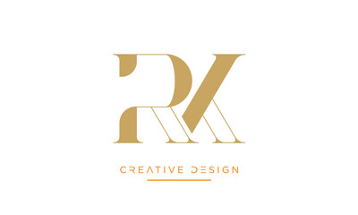RK or KR Alphabet letters logo monogram