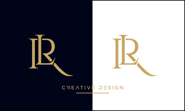 Alphabet letters RL or LR logo monogram