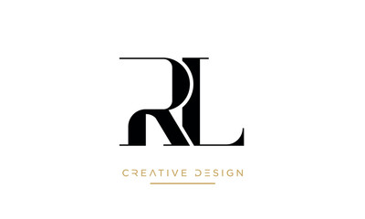 Alphabet letters RL or LR logo monogram