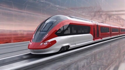 Fototapeta premium fast train in motion blur