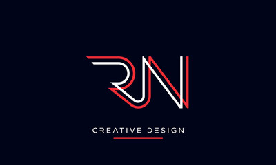 Alphabet letters RN or NR logo monogram