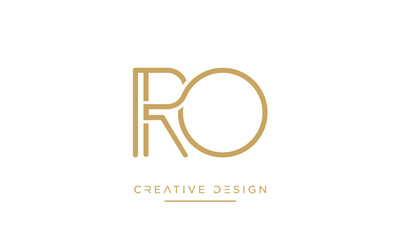 RO or OR Alphabet letters logo monogram