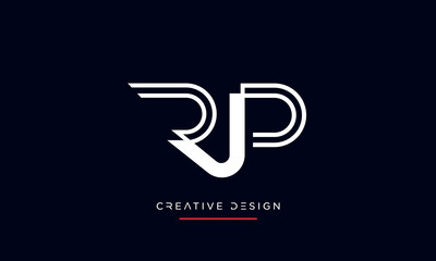 Alphabet letters icon logo RP or PR 