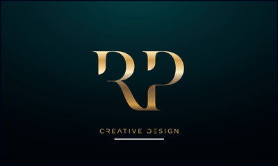 Alphabet letters icon logo RP or PR 