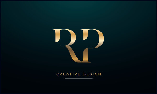 Alphabet letters icon logo RP or PR 