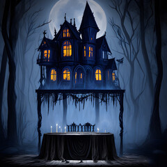 Halloween Background with Castle