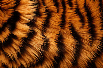 illustration of tiger fur skin texture background. Created with Generative AI	 - obrazy, fototapety, plakaty