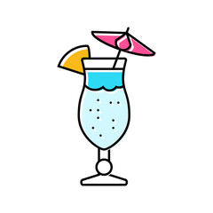 cocktails disco party color icon vector. cocktails disco party sign. isolated symbol illustration