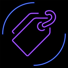tag neon sign, modern glowing banner design, colorful modern design trends on black background. Vector illustration.