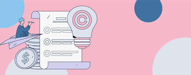 Protect intellectual property flat vector concept operation hand drawn illustration
