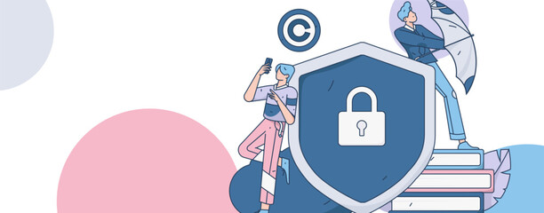 Protect intellectual property flat vector concept operation hand drawn illustration
