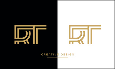 Alphabet letters RT or TR logo monogram