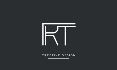 Alphabet letters RT or TR logo monogram