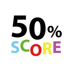50% Score Sign Designed to catch the eye and illustration art with fantastic font various combination in white background
