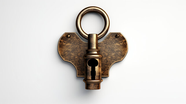 Keyhole on the lock isolated on white background