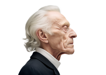 Elderly Businessman Side Portrait Elegance