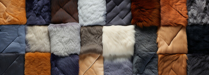 a large pile of different colored fur texture