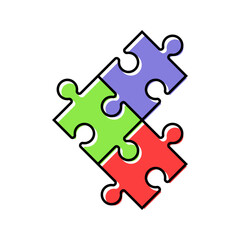 puzzle idea solution color icon vector. puzzle idea solution sign. isolated symbol illustration