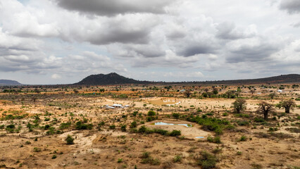 Lake, mountain and landscape view