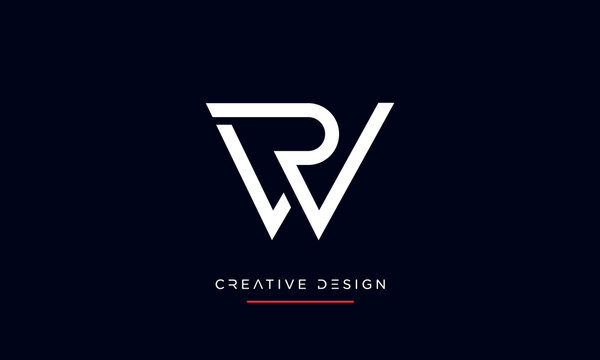 Alphabet letters RW or WR logo monogram