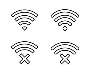 Connect and disconnect wifi icon in line style. Wireless network vector